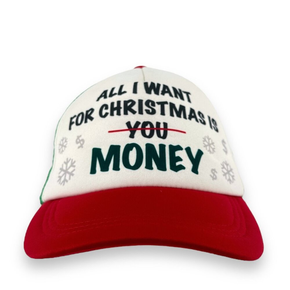 Xmas Snapback Trucker Hat Cap "All I Want for Christmas Is Money" Novelty Gift